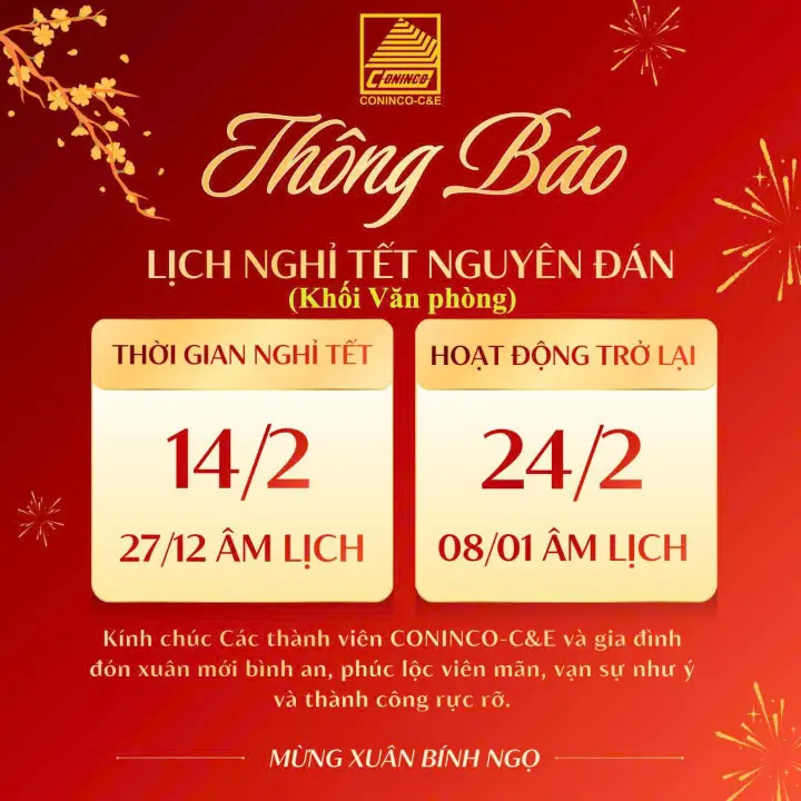 THÔNG BÁO: LỊCH NGHỈ TẾT NGUYÊN ĐÁN BÍNH NGỌ 2026